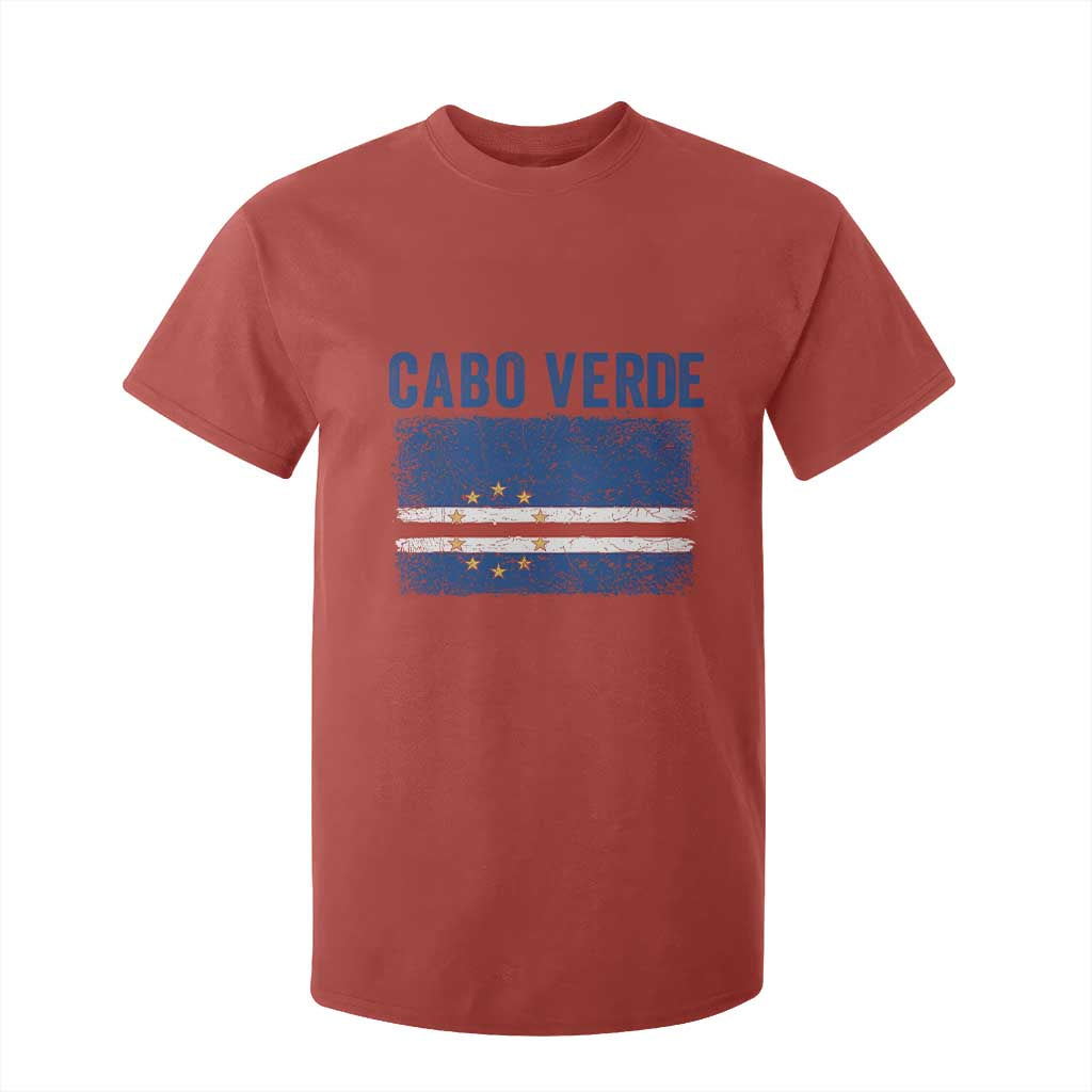 Cabo Verde Distressed Flag National Pride T Shirt For Kid Cape Verde Heritage Pride Retro Grunge Graphic