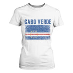 Cabo Verde Distressed Flag National Pride T Shirt For Women Cape Verde Heritage Pride Retro Grunge Graphic