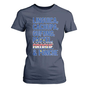 Cape Verde Traditional Food & Drinks List T Shirt For Women Cabo Verdean Cachupa Grogue Heritage Gift
