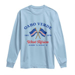 Cabo Verde West Africa Crossed Flags Long Sleeve Shirt Cape Verde Est 1975 Retro National Pride