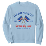 Cabo Verde West Africa Crossed Flags Sweatshirt Cape Verde Est 1975 Retro National Pride