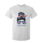 Cape Verde Messy Bun Girl Flag Sunglasses Graphic T Shirt For Kid Cabo Verde Women National Pride Gift