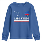 Cape Verde Country Map Shield Emblem Youth Sweatshirt Cabo Verde Roots National Pride Gift