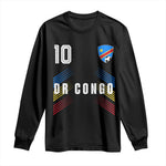 DR Congo Soccer Sports Graphic Number 10 Jersey Style Long Sleeve Shirt Proud Congolese Football Fans Game Day Pride
