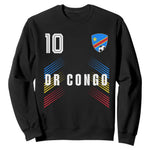 DR Congo Soccer Sports Graphic Number 10 Jersey Style Sweatshirt Proud Congolese Football Fans Game Day Pride