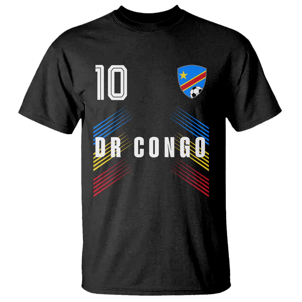 DR Congo Soccer Sports Graphic Number 10 Jersey Style T Shirt Proud Congolese Football Fans Game Day Pride