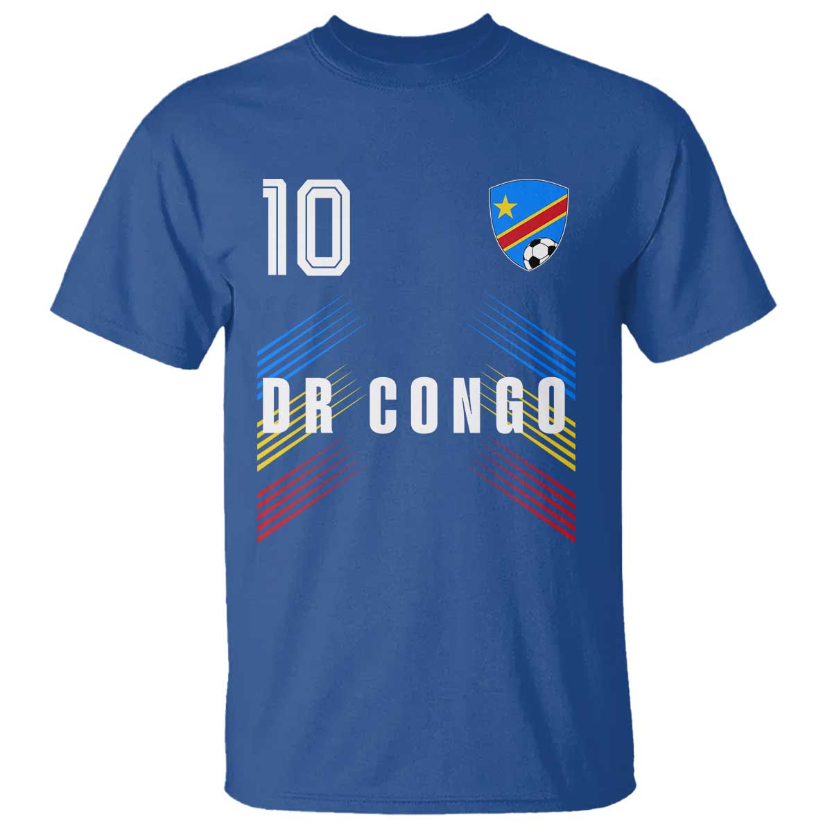 DR Congo Soccer Sports Graphic Number 10 Jersey Style T Shirt Proud Congolese Football Fans Game Day Pride