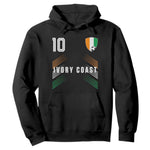 Ivory Coast Soccer Sports Graphic Number 10 Jersey Style Hoodie Proud Ivorian Cote d'Ivoire Football Fans Game Day Pride
