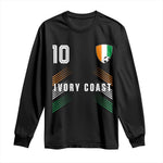 Ivory Coast Soccer Sports Graphic Number 10 Jersey Style Long Sleeve Shirt Proud Ivorian Cote d'Ivoire Football Fans Game Day Pride