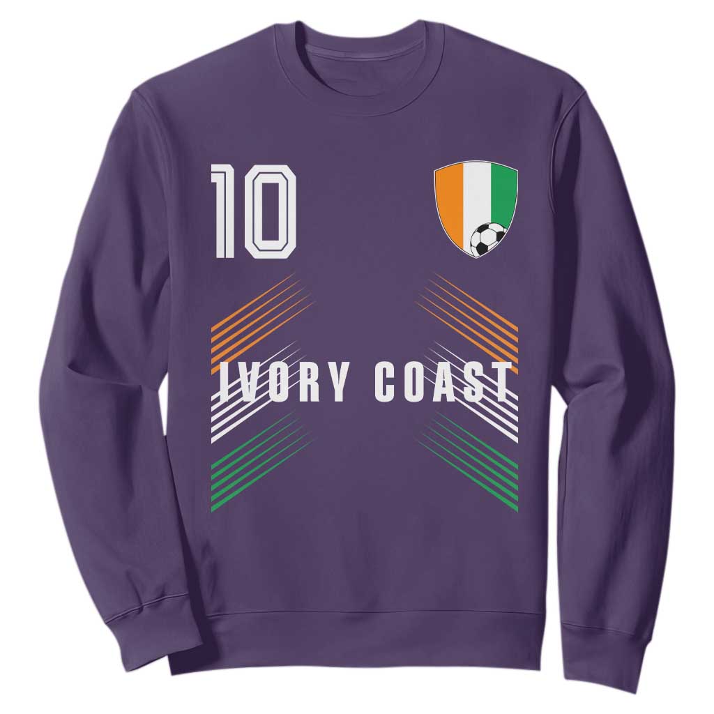 Ivory Coast Soccer Sports Graphic Number 10 Jersey Style Sweatshirt Proud Ivorian Cote d'Ivoire Football Fans Game Day Pride