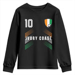 Ivory Coast Soccer Sports Graphic Number 10 Jersey Style Youth Sweatshirt Proud Ivorian Cote d'Ivoire Football Fans Game Day Pride