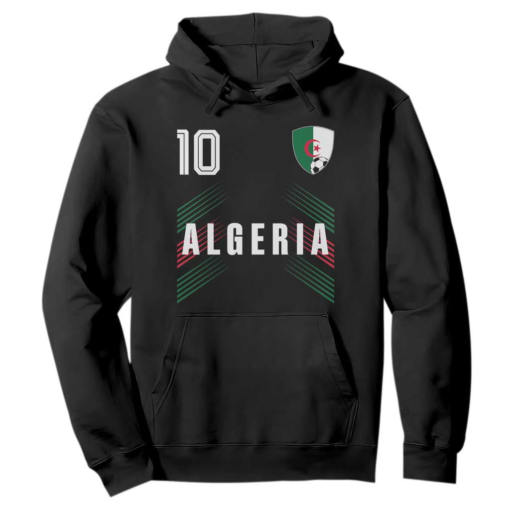 Algeria Soccer Sports Graphic Number 10 Jersey Style Hoodie Proud Algerian Football Fans Game Day Maghreb Pride