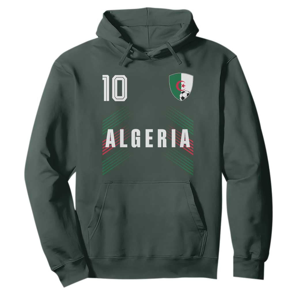 Algeria Soccer Sports Graphic Number 10 Jersey Style Hoodie Proud Algerian Football Fans Game Day Maghreb Pride
