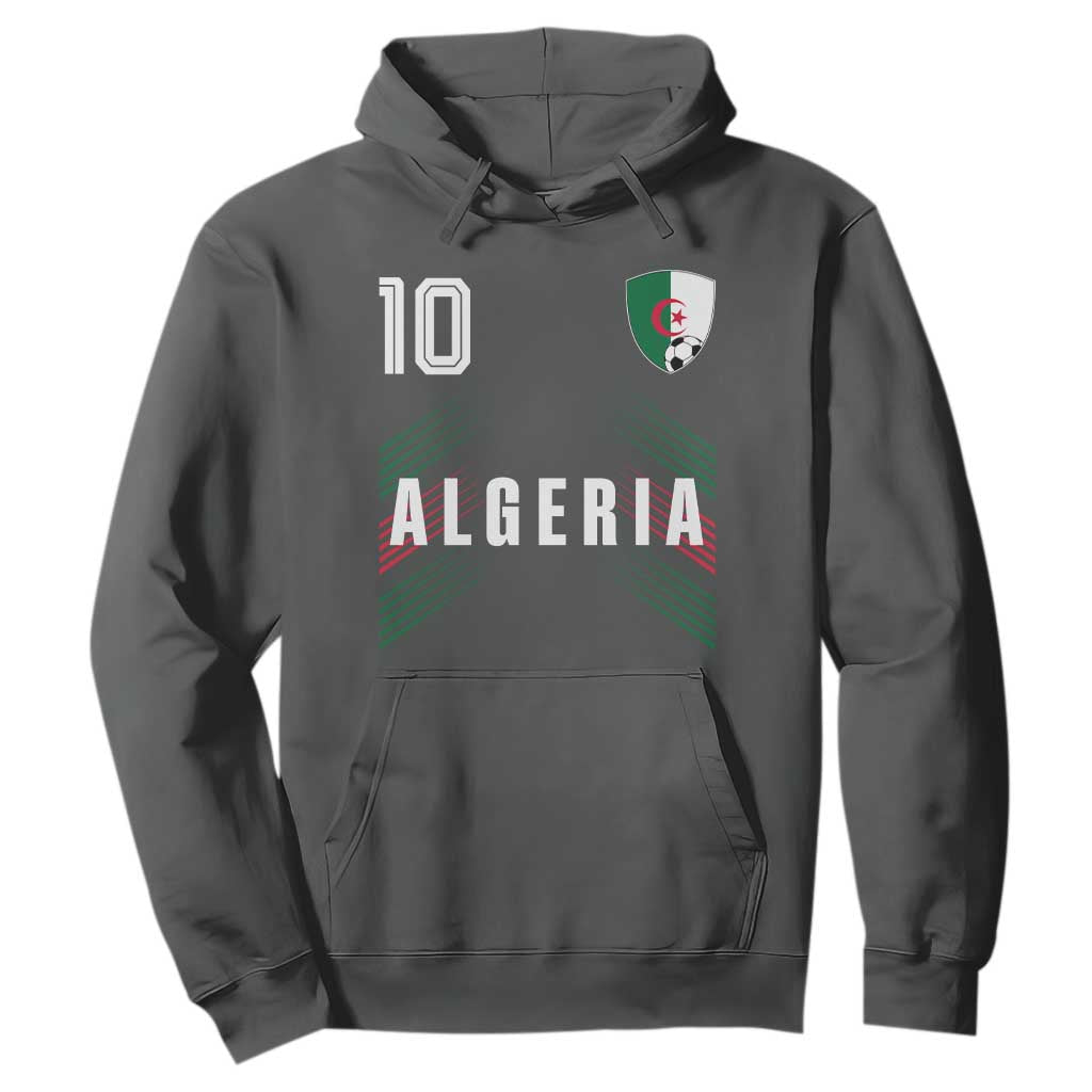 Algeria Soccer Sports Graphic Number 10 Jersey Style Hoodie Proud Algerian Football Fans Game Day Maghreb Pride