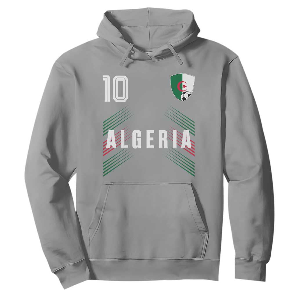 Algeria Soccer Sports Graphic Number 10 Jersey Style Hoodie Proud Algerian Football Fans Game Day Maghreb Pride