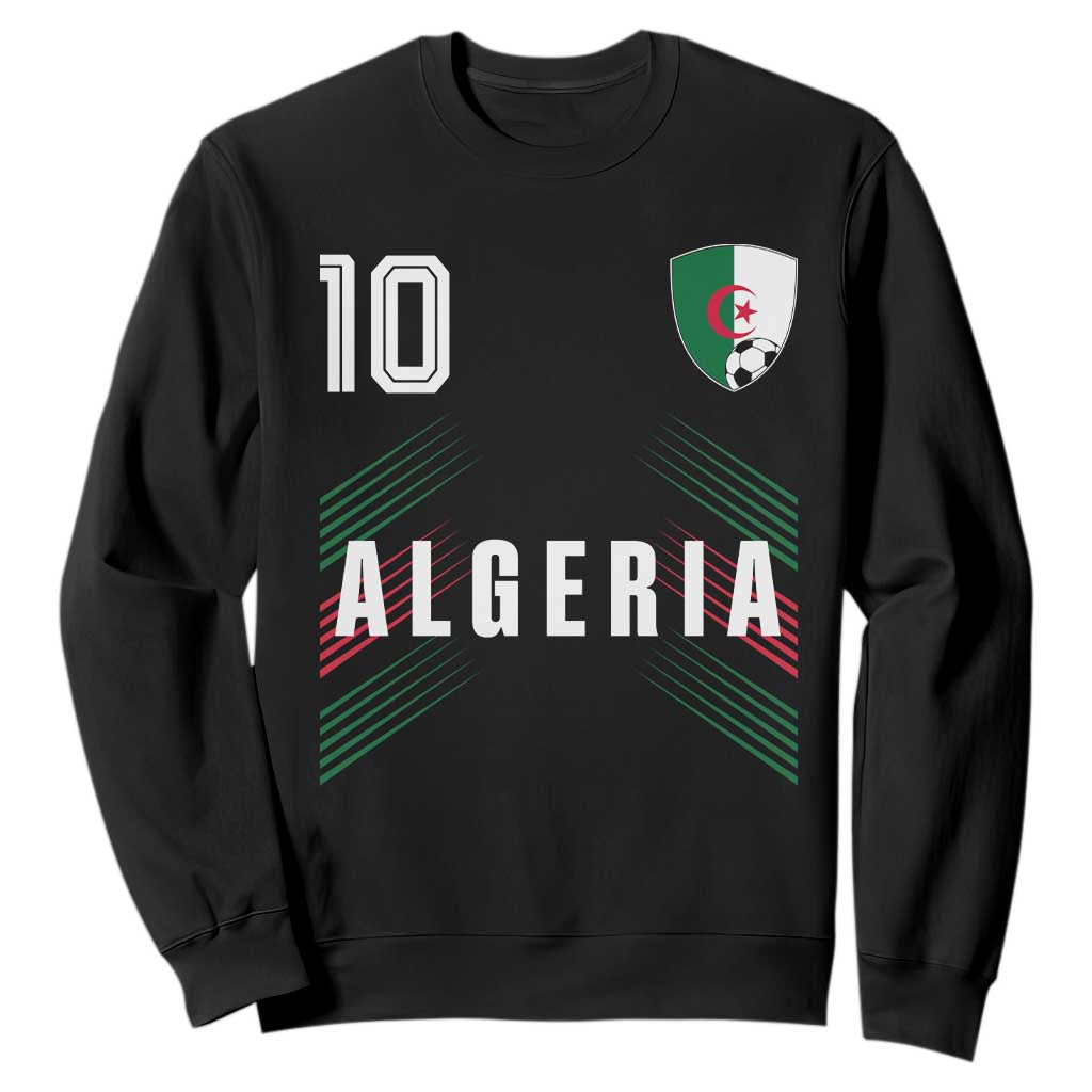 Algeria Soccer Sports Graphic Number 10 Jersey Style Sweatshirt Proud Algerian Football Fans Game Day Maghreb Pride