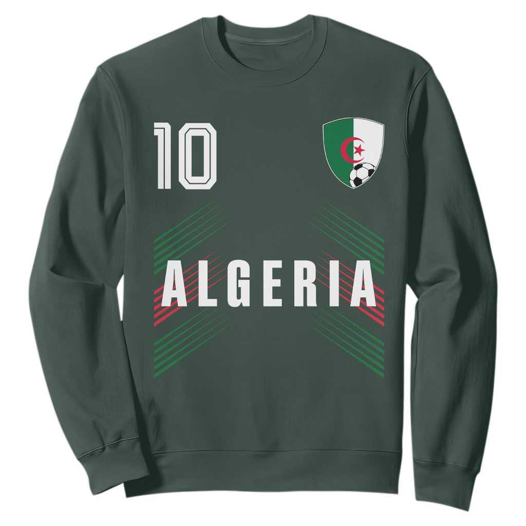 Algeria Soccer Sports Graphic Number 10 Jersey Style Sweatshirt Proud Algerian Football Fans Game Day Maghreb Pride