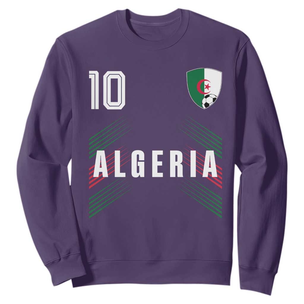 Algeria Soccer Sports Graphic Number 10 Jersey Style Sweatshirt Proud Algerian Football Fans Game Day Maghreb Pride