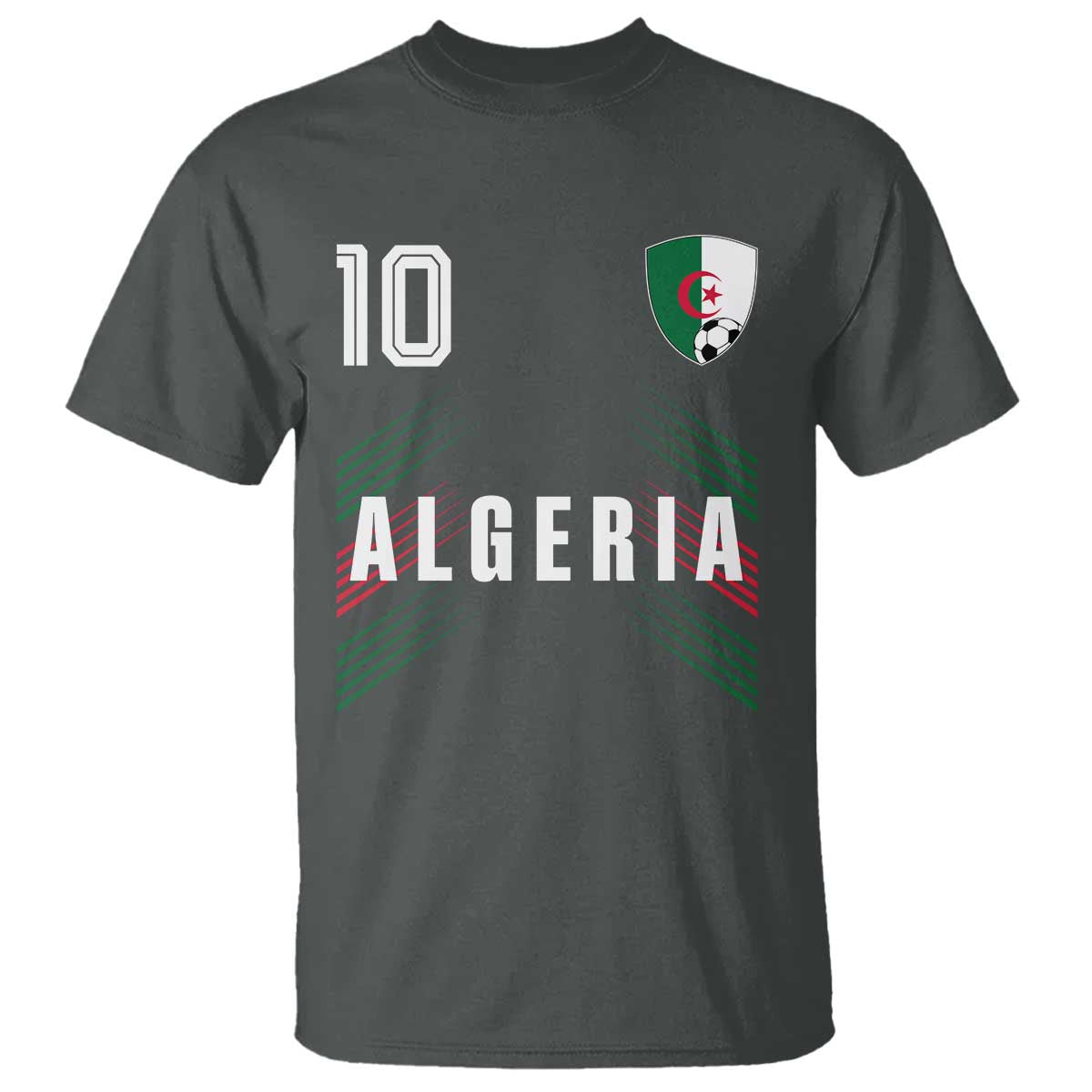Algeria Soccer Sports Graphic Number 10 Jersey Style T Shirt Proud Algerian Football Fans Game Day Maghreb Pride