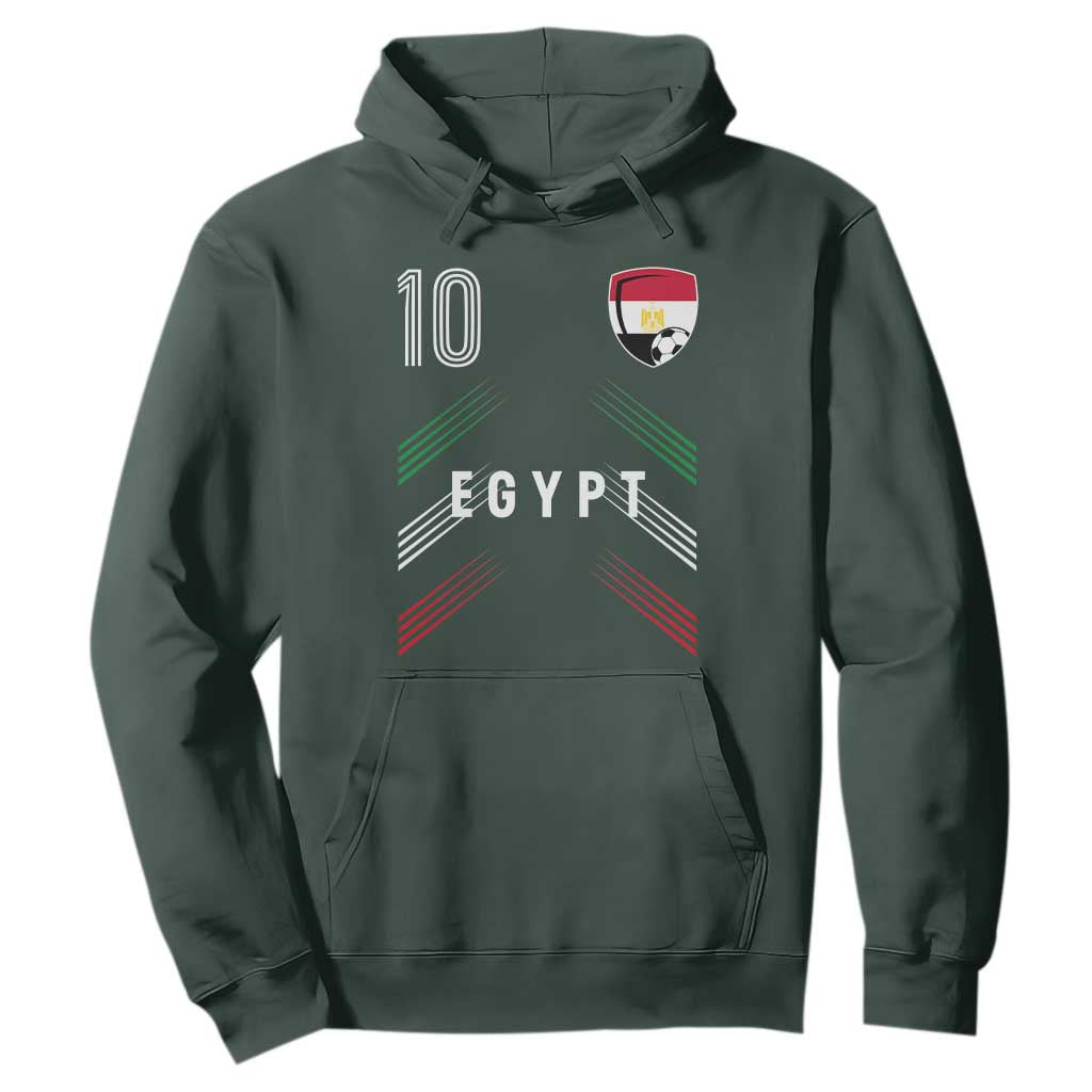 Egypt Soccer Sports Graphic Number 10 Jersey Style Hoodie Proud Egyptian Football Fans Game Day Pride