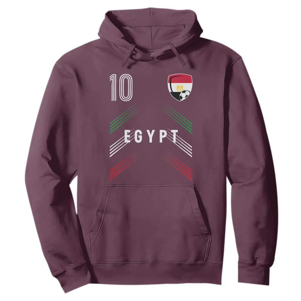 Egypt Soccer Sports Graphic Number 10 Jersey Style Hoodie Proud Egyptian Football Fans Game Day Pride