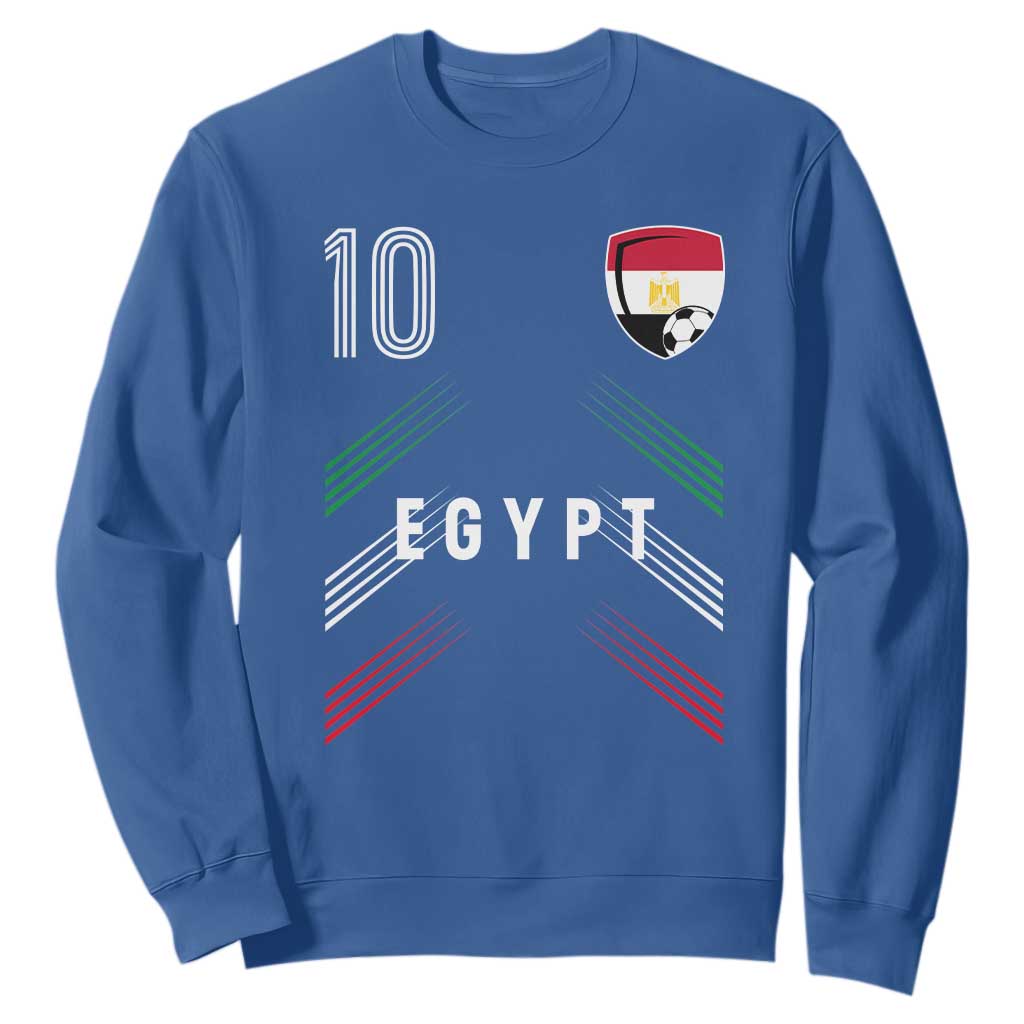 Egypt Soccer Sports Graphic Number 10 Jersey Style Sweatshirt Proud Egyptian Football Fans Game Day Pride