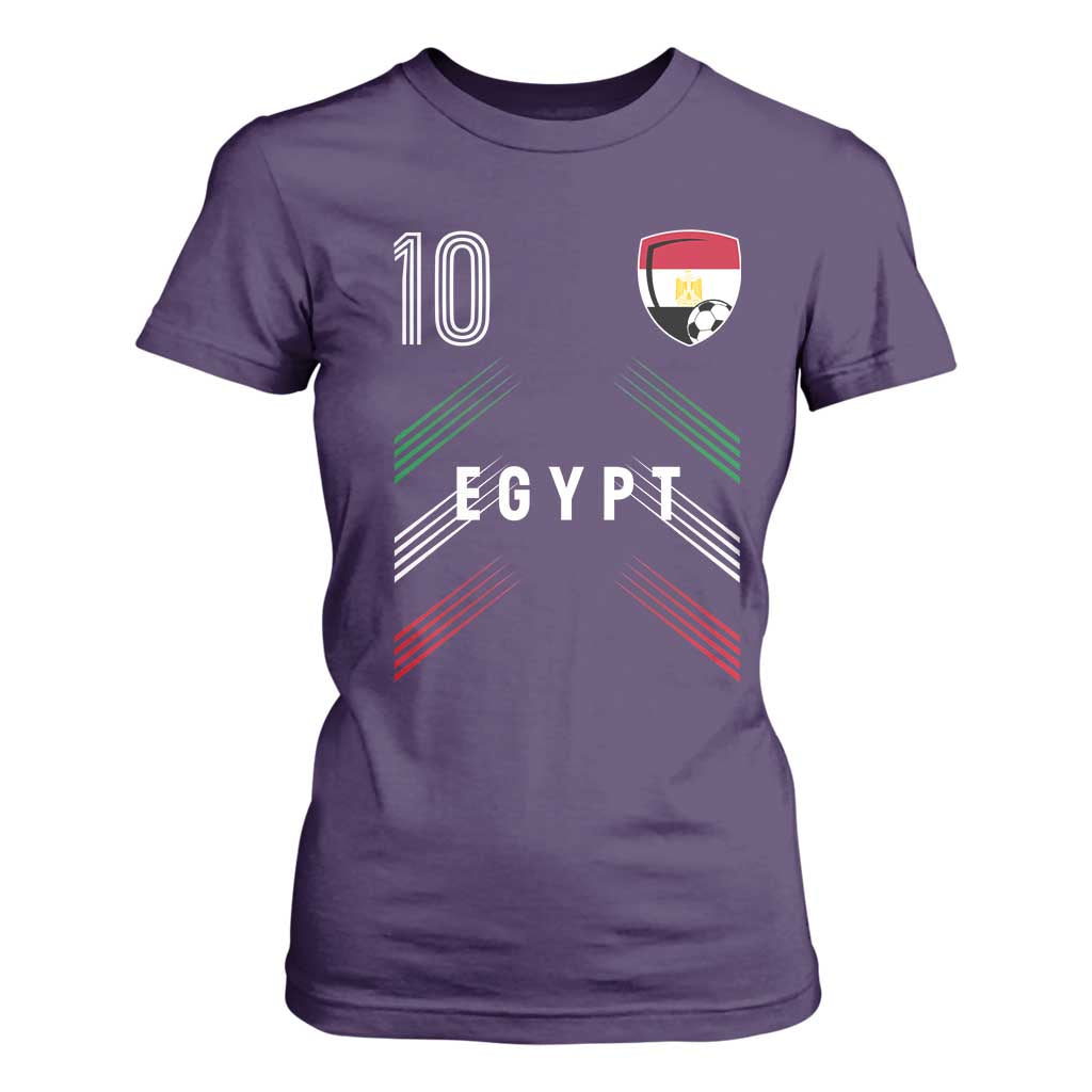 Egypt Soccer Sports Graphic Number 10 Jersey Style T Shirt For Women Proud Egyptian Football Fans Game Day Pride