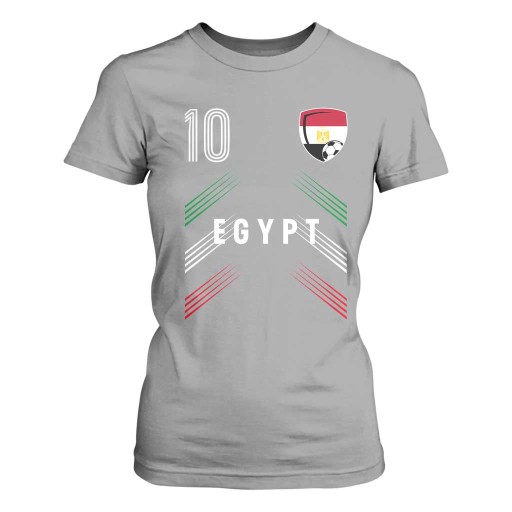 Egypt Soccer Sports Graphic Number 10 Jersey Style T Shirt For Women Proud Egyptian Football Fans Game Day Pride