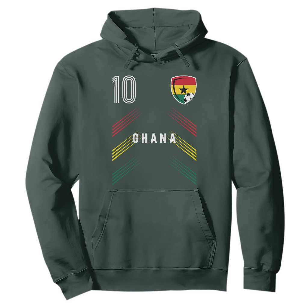 Ghana Soccer Sports Graphic Number 10 Jersey Style Hoodie Proud Ghanaian Football Fans Game Day Pride