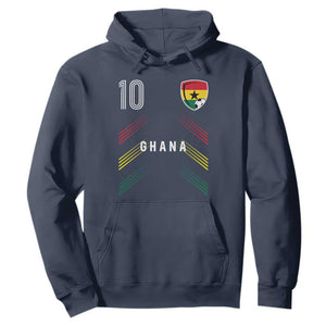 Ghana Soccer Sports Graphic Number 10 Jersey Style Hoodie Proud Ghanaian Football Fans Game Day Pride