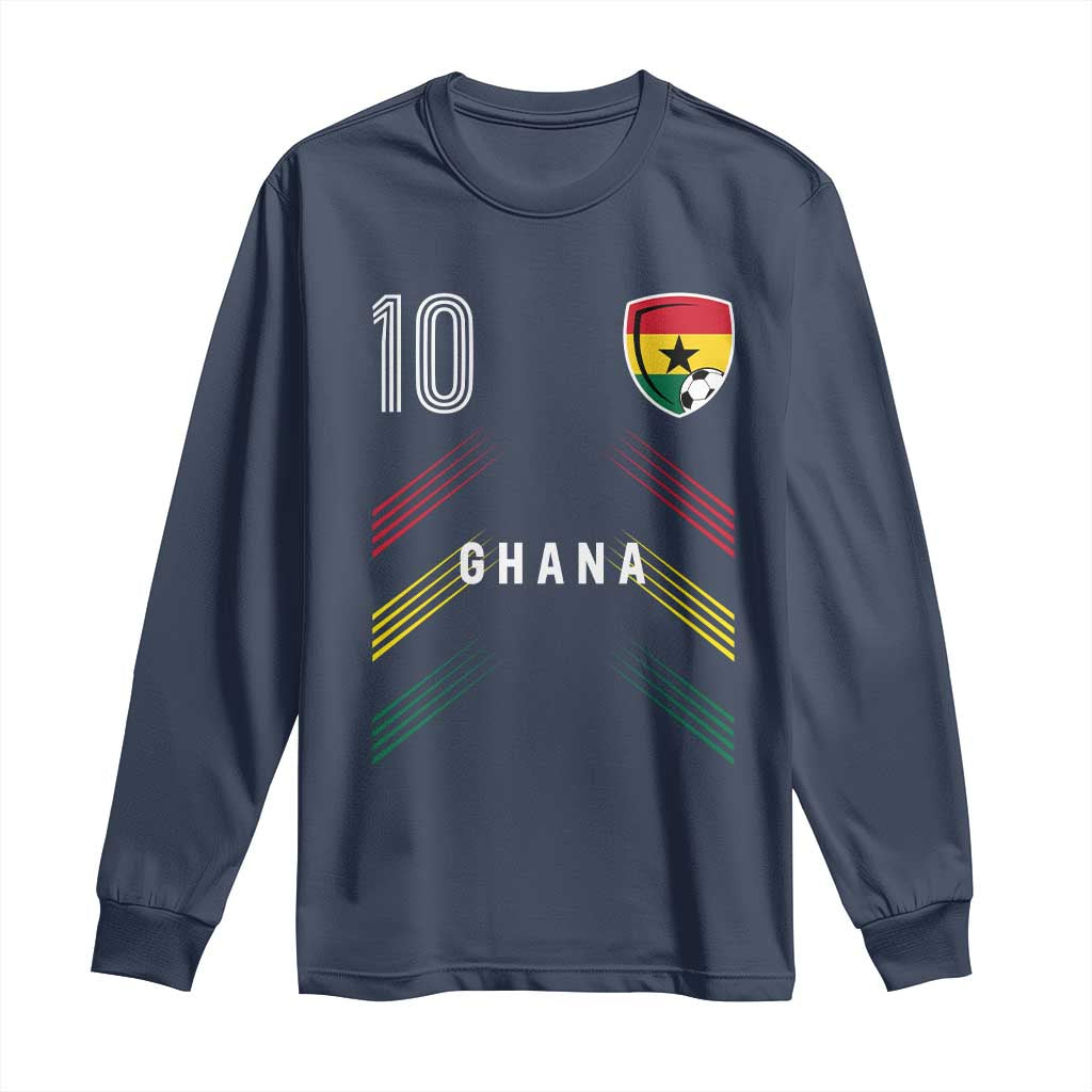Ghana Soccer Sports Graphic Number 10 Jersey Style Long Sleeve Shirt Proud Ghanaian Football Fans Game Day Pride
