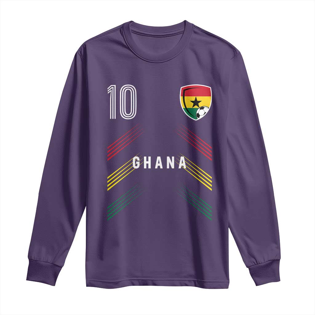 Ghana Soccer Sports Graphic Number 10 Jersey Style Long Sleeve Shirt Proud Ghanaian Football Fans Game Day Pride