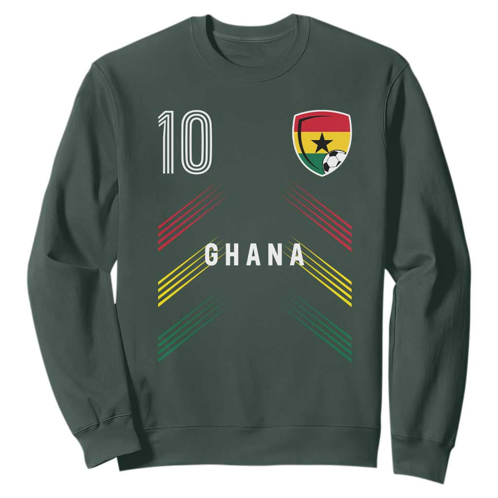 Ghana Soccer Sports Graphic Number 10 Jersey Style Sweatshirt Proud Ghanaian Football Fans Game Day Pride