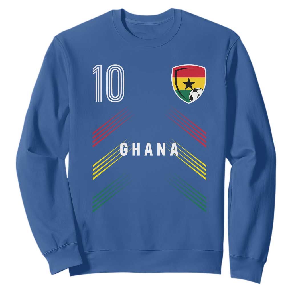 Ghana Soccer Sports Graphic Number 10 Jersey Style Sweatshirt Proud Ghanaian Football Fans Game Day Pride