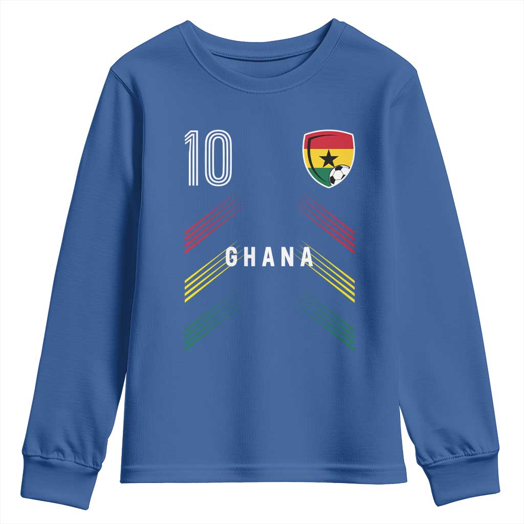 Ghana Soccer Sports Graphic Number 10 Jersey Style Youth Sweatshirt Proud Ghanaian Football Fans Game Day Pride
