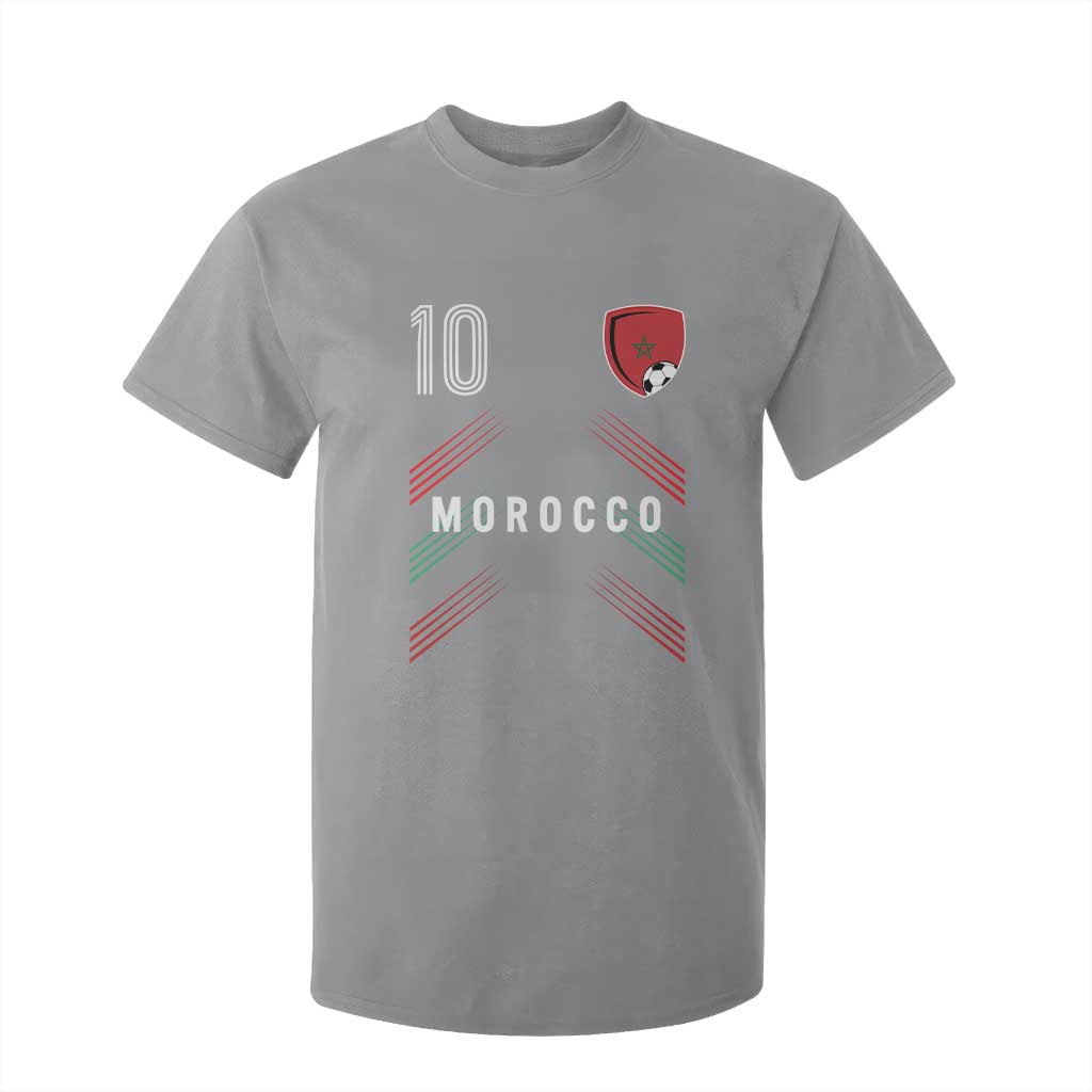 Morocco Soccer Sports Graphic Number 10 Jersey Style T Shirt For Kid Proud Moroccan Football Fans Game Day Maghreb Pride