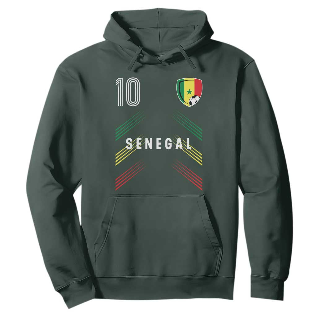 Senegal Soccer Sports Graphic Number 10 Jersey Style Hoodie Proud Senegalese Football Fans Game Day Pride
