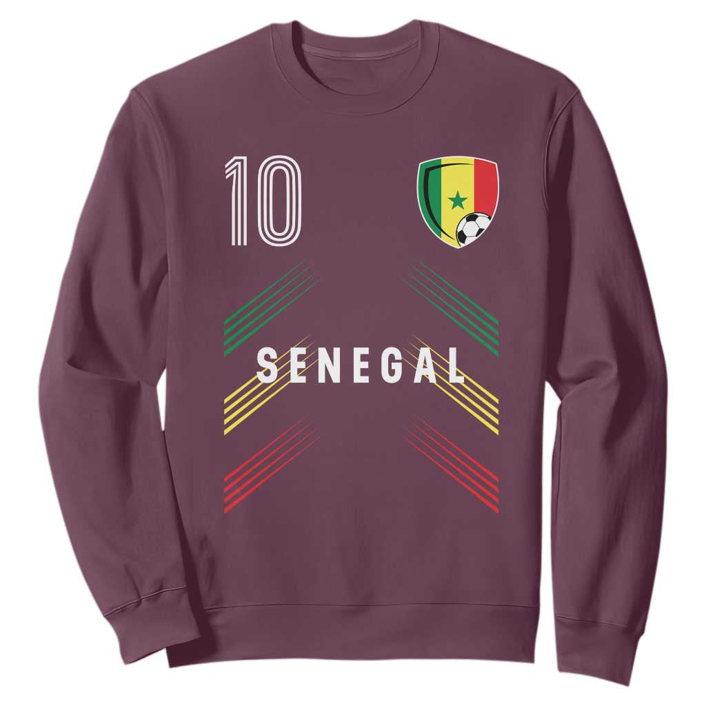 Senegal Soccer Sports Graphic Number 10 Jersey Style Sweatshirt Proud Senegalese Football Fans Game Day Pride