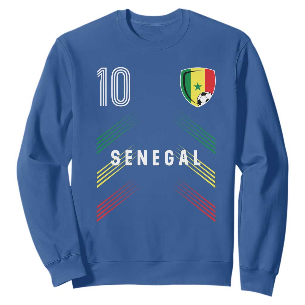 Senegal Soccer Sports Graphic Number 10 Jersey Style Sweatshirt Proud Senegalese Football Fans Game Day Pride