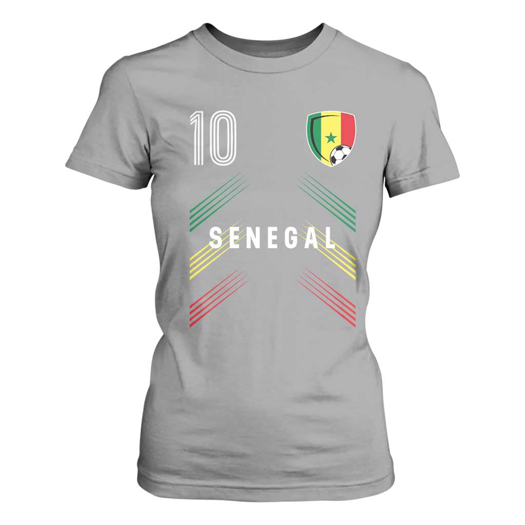 Senegal Soccer Sports Graphic Number 10 Jersey Style T Shirt For Women Proud Senegalese Football Fans Game Day Pride