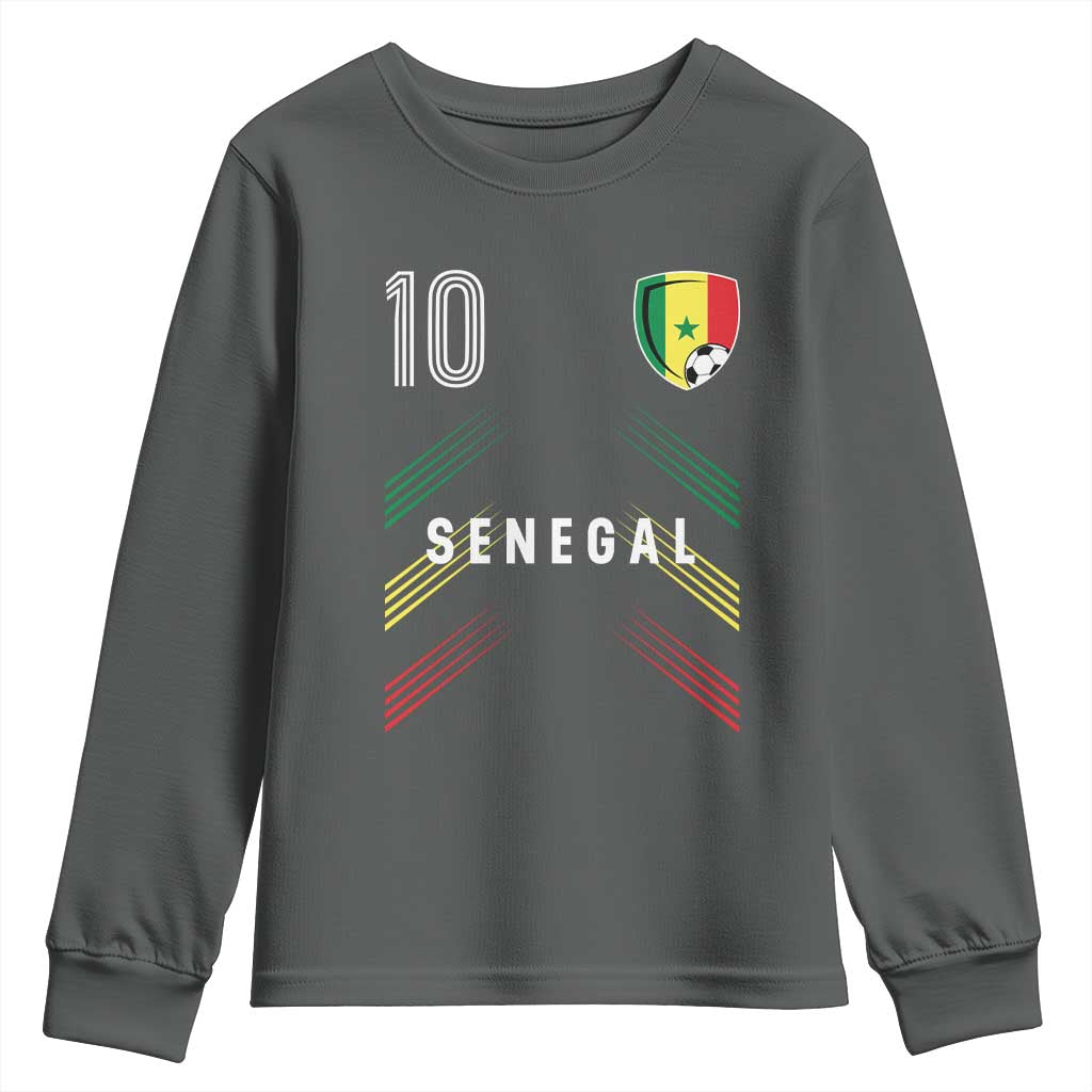 Senegal Soccer Sports Graphic Number 10 Jersey Style Youth Sweatshirt Proud Senegalese Football Fans Game Day Pride