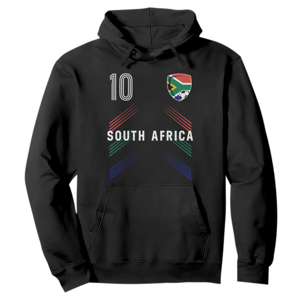 South Africa Soccer Sports Graphic Number 10 Jersey Style Hoodie Proud South African Football Fans Game Day Pride