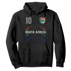 South Africa Soccer Sports Graphic Number 10 Jersey Style Hoodie Proud South African Football Fans Game Day Pride