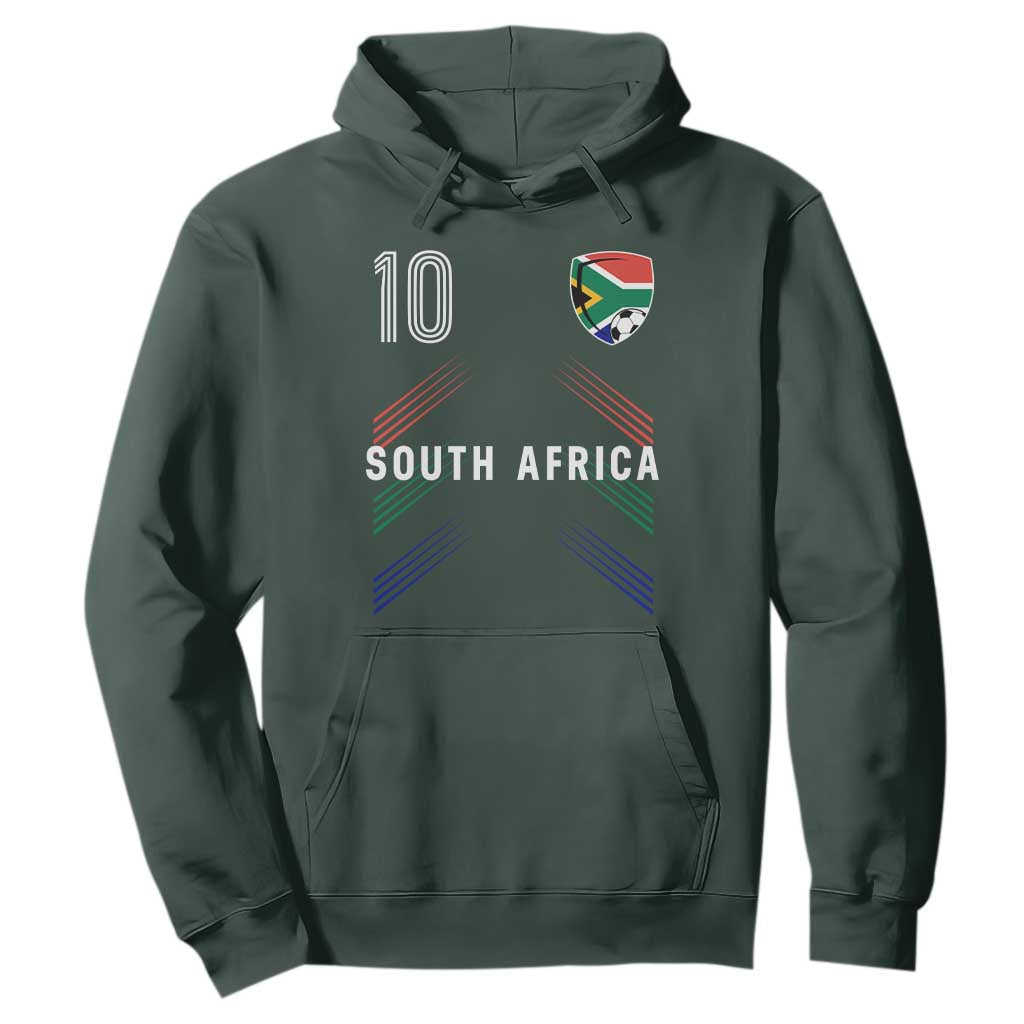 South Africa Soccer Sports Graphic Number 10 Jersey Style Hoodie Proud South African Football Fans Game Day Pride