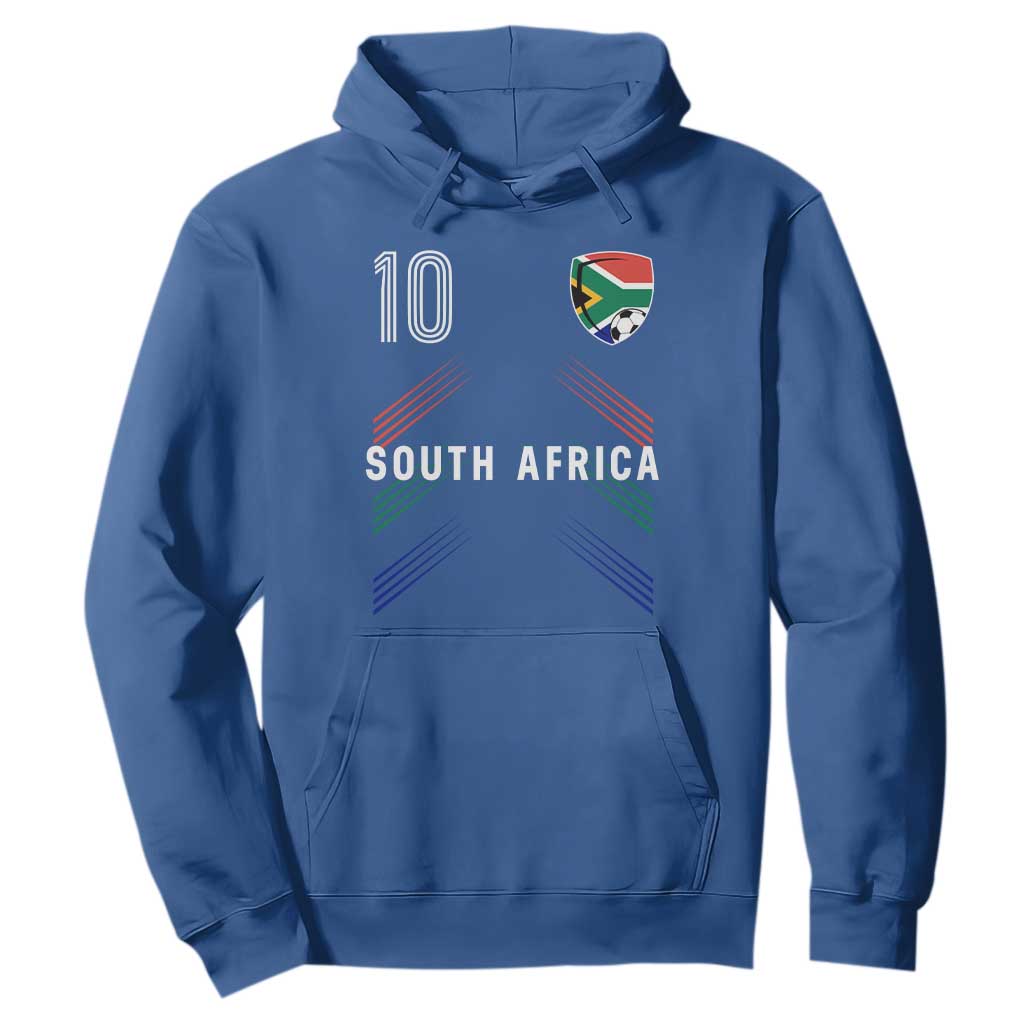 South Africa Soccer Sports Graphic Number 10 Jersey Style Hoodie Proud South African Football Fans Game Day Pride