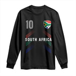 South Africa Soccer Sports Graphic Number 10 Jersey Style Long Sleeve Shirt Proud South African Football Fans Game Day Pride