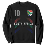 South Africa Soccer Sports Graphic Number 10 Jersey Style Sweatshirt Proud South African Football Fans Game Day Pride
