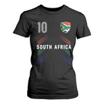 South Africa Soccer Sports Graphic Number 10 Jersey Style T Shirt For Women Proud South African Football Fans Game Day Pride