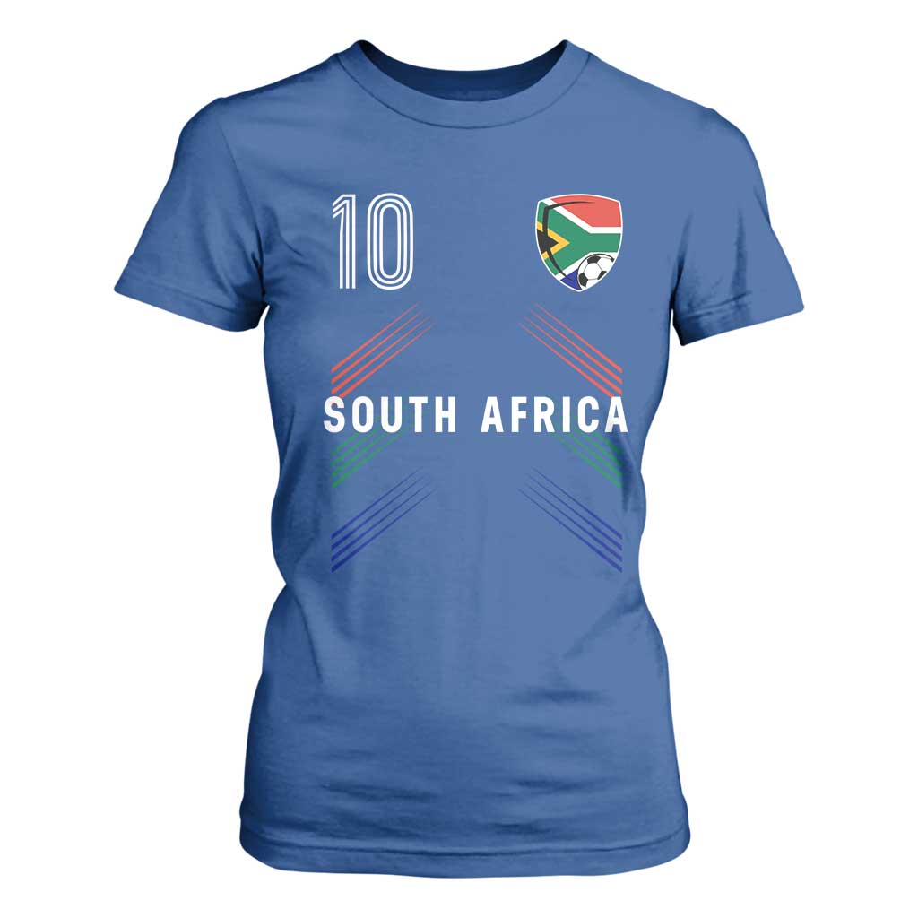 South Africa Soccer Sports Graphic Number 10 Jersey Style T Shirt For Women Proud South African Football Fans Game Day Pride