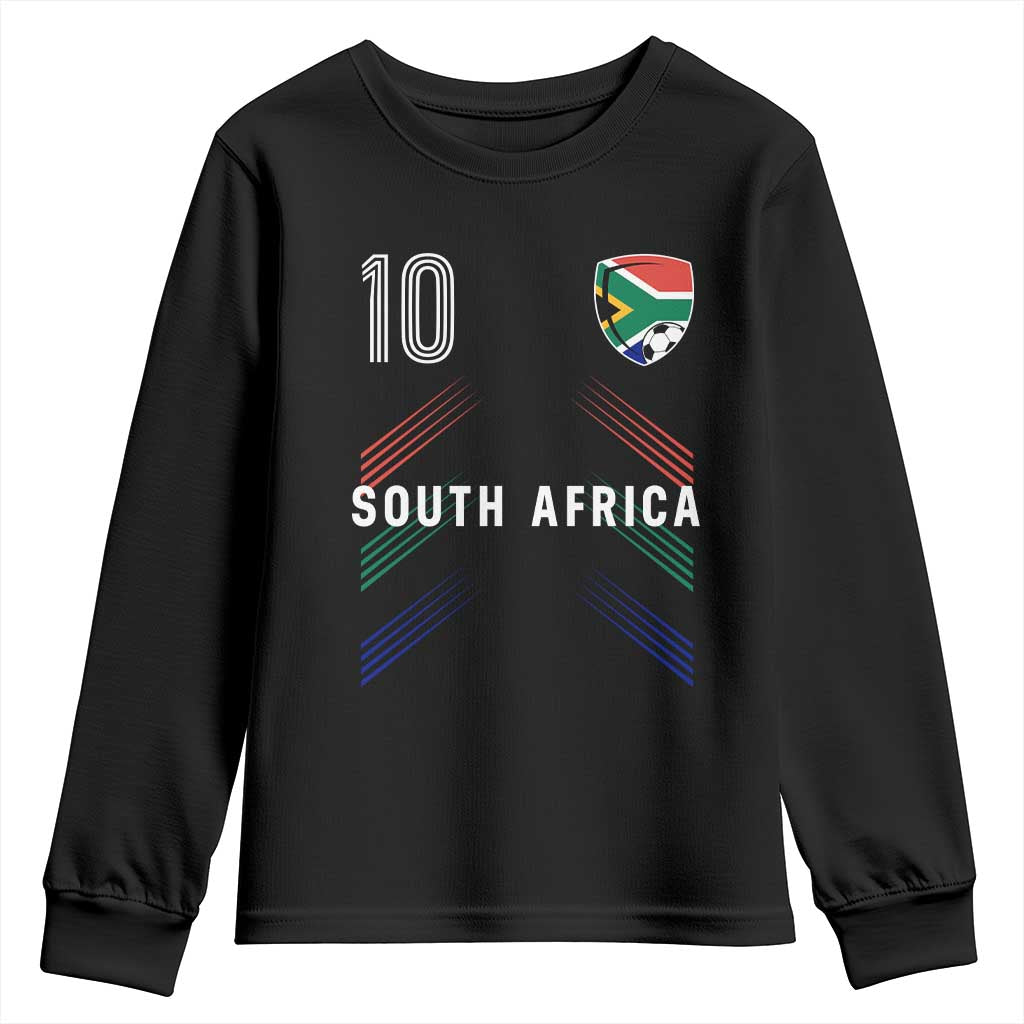 South Africa Soccer Sports Graphic Number 10 Jersey Style Youth Sweatshirt Proud South African Football Fans Game Day Pride